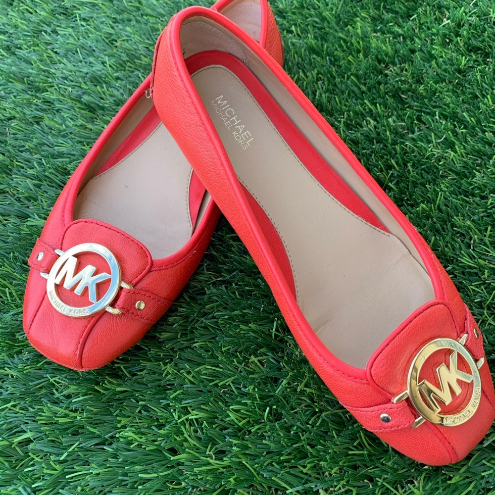 Michael Kors Lillie sheep leather drive flats